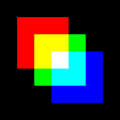 RGB image with some coloured squares.